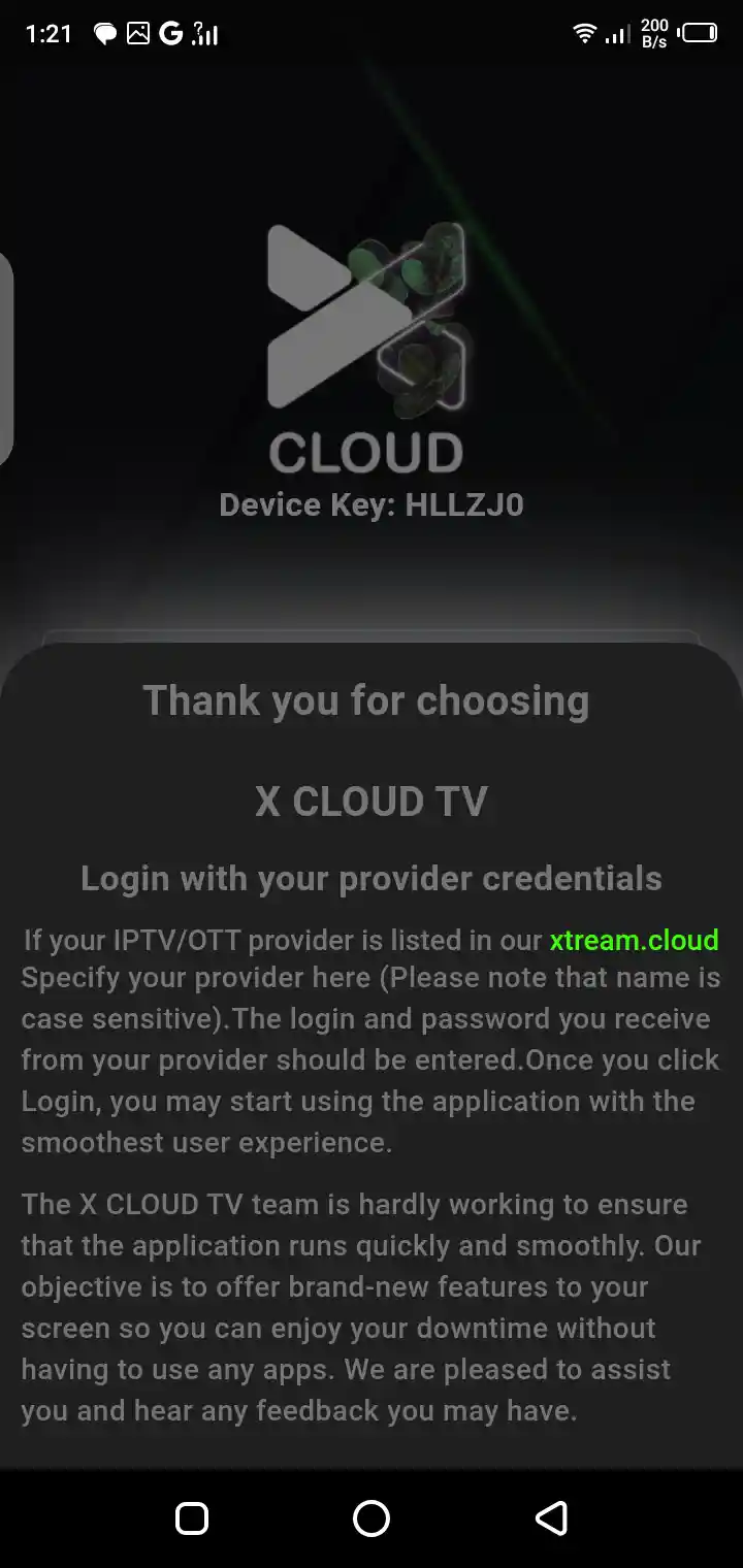 Screenshot Xcloud TV